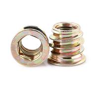 20pcs écrous d'insertion d'entraînement à douille hexagonale en acier au carbone filetés pour entraînement hexagonal de meubles en bois, vis(M8*13mm)