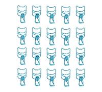 20pcs Elegant Hollow Design Metal Paper Clips Strong Clamping Force for Office Documents Organizing Iron Material 1.5x2.9cm (Blue)