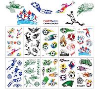 20pcs Ensemble d'autocollants de tatouage de football pour enfants, autocollant football, temporaire pour les enfants fête d'anniversaire pour