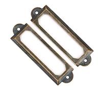 20Pcs Étiquettes de Tiroir Cadre Style Rétro Porte-Cartes Accessoires DIY pour Boîtes en Bois Étagère Album (Bronze vert)