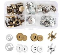 20PCS Fermoir Magnétique Bouton, Bouton Pression Aimanté, Boutons Magnétiques, Fermoir Magnétique Métal, Circulaire Pression Fermoir, Pour Couture, Sacs à Main, Vêtements, Craft DIY (14 mm&18mm)