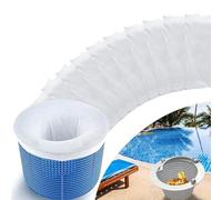 20Pcs Filtre Skimmer Piscine Nylon Élastique Réutilisable Pool Skimmer filtre Skimmer Piscine Panier Chaussette Filtre Piscine Filtrante Floculant Net pour Attraper Les Feuilles Cheveux Blanc