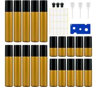 20pcs Flacon Roll On Vide 3 Ml/5 Ml/10 Ml, Roll On Huiles Essentielles Ambré Flacon Verre Mini Bouteille Pour Mélanges D'huiles Aromatiques, Parfums, Massage