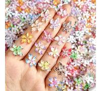 20pcs Flower Nails Charms Hibiscus Resin Embellissement Elegant Fashion Art Pour Les Créations D'art Uniques Accessoires De Ongles