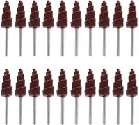 20pcs Forme De Cône Papier Abrasif Abrasif À Rabat Roue Tige Tête De Meulage Outil Rotatif Pour L'ébavurage Ponçage Polissage (3x10)