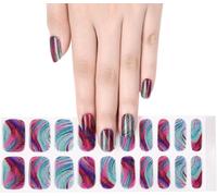 20pcs Gel Vernis À Ongles Autocollants, Brillante Bandes D'ongles En Gel Autocollants Auto-Adhésifs, Stickers Ongles Gel Uv Qualité Salon Lampe Uv/Led Requise - Aquarelle Onirique