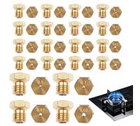 20PCS Gicleur Gaz de Ville Laiton TREABEAR, Gicleur Gaz Butane 4×0.5mm, 4×0.87mm, 4×1.02mm, 8×0.7mm, Adaptateur GPL Bouteille pour Plaque de Cuisson Gaziniere