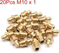 20Pcs Graisseur Droit M10 x 1 Graisseur Laiton Raccord Nipple pour Auto