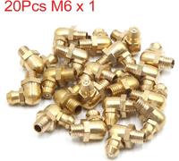 20Pcs Graisseur M6 x 1 Coudé 90 Degrés Graissage Laiton Raccord Tétine pour Voiture