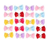 20pcs Handsewn Mignon Poils Animaux arcs de toilettage des arcs Beaux nœuds à Bowing avec des élastiques pour Accessoires de casseurs pour Animaux de Compagnie