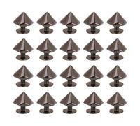 20PCS Hex Pyramid Rivets Zinc Alloy Electroplating Treatment Leather Belt Repair Rivets with PH Screws 12mm Christmas Gifts (Silver Black)