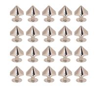 20PCS Hex Pyramid Rivets Zinc Alloy Electroplating Treatment Leather Belt Repair Rivets with PH Screws 12mm Christmas Gifts (Silver)
