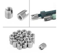 20pcs Insert de filetage de vis auto-taraudé en métal Réparation hélicoïdale M4×8mm Set