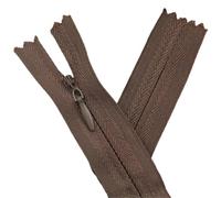 20pcs Long Black White Grey Beige Invisible Zippers DIY Nylon Coil Zipper 3# 28cm 35cm 40cm 45cm 50cm 55cm 60cm(Brown,Whole length 50cm)