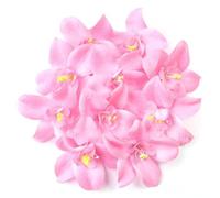 20pcs/lot Artificial Flowers Head Colorful Fabric Orchid For DIY Wedding Party Craft Home Decoration Accessories(Pink)