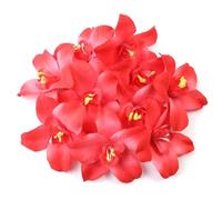20pcs/lot Artificial Flowers Head Colorful Fabric Orchid For DIY Wedding Party Craft Home Decoration Accessories(Red)