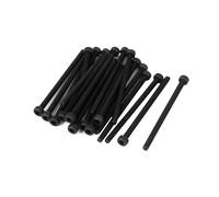sourcing map 20pcs M2.5x40mm Vis à six pans creux tête hexagonale Boulon Alliage d'Acier vis Moletée Noir