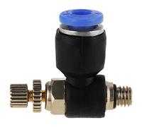 20pcs M5 Raccords Rapides Pneumatiques, Connecteur Pneumatique Raccord en Plastique et Laiton, Raccord Tuyau d'Air Pneumatique Vanne de Contrôle de Vitesse de Circulation d'Air, OD 4mm, Noir