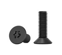 20pcs M5 X 25mm Black Countersunk Head Screws Torx Screws 304 Stainless Steel Full Thread Metal for Machine Equipment and Home Furniture