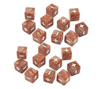 20pcs Math Plus Minus Sign Dices, 16 mm Operation Calcul Calcul Dice Set for Infant Education, Teacher Dice Set, Bar Game Prop (Brun)