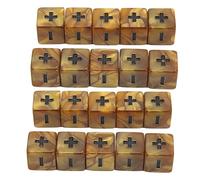 20pcs Math Plus Minus Sign Dices, 16 mm Operation Calcul Calcul Dice Set for Infant Education, Teacher Dice Set, Bar Game Prop (Gradient d'or)