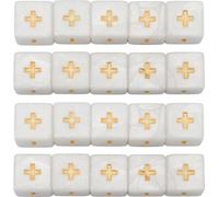 20pcs Math plus moins signes DICES 16mm Cube de calcul opérationnel pour l'éducation des nourrissons blanc