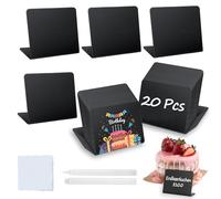 20PCS Mini Tableau Noir, Petite Ardoise 10*7.5cm, Petit Tableau Noir Pour Buffet, Mariage, Boulangerie, FêTe, Mini Ardoise Est Facile à éCrire, Effacer, Buffet Mini Ardoises, Mini Panneau D'Affichage
