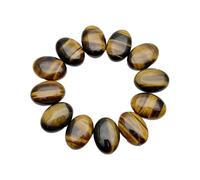 20Pcs Natural Oval Gemstones Cabochon Flatback No Hole Natural Tiger's Eye Stone For Necklace Bracelet Earing Jewelry Making Craft (10pcs 20x30mm)