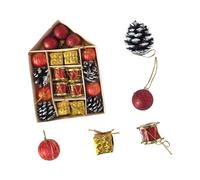 20PCS Noël coloré Suspendu, Christmas Pine Cone, C | Globes suspendus en plastique permanents pour la fête de vacances mur du foyer