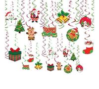 20pcs Noël suspendu tourbillon décoration, Joyeux Noël plafond suspendu tourbillon père Noël Bonhomme de neige spirale guirlande arbre décoration Noël nuit d'hiver vacances Party Supplies