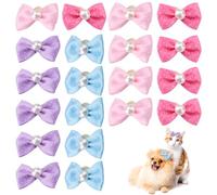 20PCS Noeud Chien, Nœud Pour Chien Elastique Noeud Chien Noeud Cheveux Chien Accessoire Chien Cheveux Petit Nœud De Cheveux De Chien Mignon Chiot Chien Petit Noeud De Cheveux Nœuds Couronne De Perles