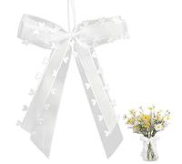 20PCS Noeud Voiture Mariage,Noeud Blanc Decoration,Décoration de Voiture Mariage,De Mariage Nœuds,Noeud Blanc Satin,Noeud Voiture,pour décoration de Voiture,Mariage,décoration de Table,Papier Cadeau