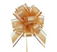 20pcs Noeuds d'emballage Cadeau, Nœuds Automatiques Grand 17cm, Nœuds de Noël en Ruban à Tirer, Nœuds Ruban Or, Noeuds à Tirer pour Mariage Fête Décoration de Voiture, Maison, Fleuriste, Cadeaux