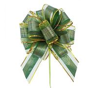 20pcs Noeuds d'emballage Cadeau, Nœuds Automatiques Grand 17cm, Nœuds de Noël en Ruban à Tirer, Nœuds Ruban Vert, Noeuds à Tirer pour Mariage Fête Décoration de Voiture, Maison, Fleuriste, Cadeaux