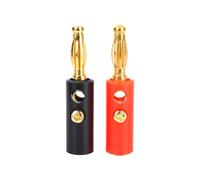 20pcs/Packs 4 mm noir & rouge Câble audio d'effet Adaptateur de prise banane femelle