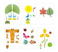 20pcs papier de modèle de stylo 3D, moules de dessin d'imprimante 3D pochoirs en papier pour imprimante 3D, 40 modèles de dessin