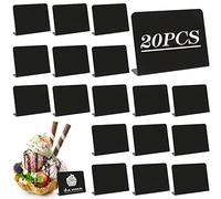 20Pcs Petit Tableau Noir, Mini Panneau d'Affichage Pour Mariage/Fête/Table/Étiquette de Prix, Facile à Écrire/Effacer, Mini Tableau de Message 10*7.5cm (Noir)