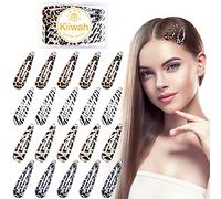 20pcs Pinces à Cheveux, 6.85cm Métal Barettes Cheveux Fille, Antidérapante Barrettes de Cheveux pour Femmes Imprimé Léopard et Zèbre