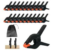 20PCS Pinces à Ressort En Nylon Robuste, 3 Pouces Noir Heavy Duty Pinces à Ressort, Polyvalente Pince Plastique Avec Mobiles Mâchoires, Pince A Ressort Pour Photographie Bâche Artisanat