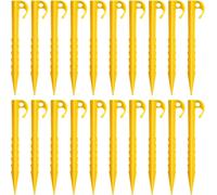 20pcs Plastic Tent Pegs,Durable Spiral Tent Pegs,Yellow Camping Stake Hook,14.5cm Pegs Camping Tent For Camping Awnings,Garden