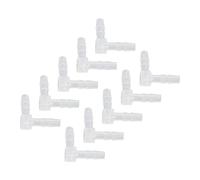 20Pcs Plastique PE Tuyau Barb Raccord, 90 ° Barbelé Pince Mender Joint Adaptateur Union Raccord Coude Tuyau Barbfitting Equal Barbelé Joint Adaptateur L Forme pour Aquarium (4 mm 20pcs)