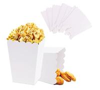 20pcs plateaux de pop-corn blancs, plateaux de desserts, boîtes de table de fête, conteneurs de pop-corn, sacs de pop-corn en papier pour les fêtes, les pique-niques, les soirées cinéma, etc.