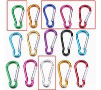 20Pcs Porte-Clés Boucle De Suspension en Métal, Alliage D'Aluminium, Léger Et Durable, 5 Couleurs, Compact Et Portable, Camping Et Rangement Quotidien (47 × 22 Mm).