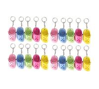 20pcs Porte-clés Chaussures, Mini Porte-clés Chaussures, Porte-clés Pantoufles en Caoutchouc, 5 Couleurs Processus de Silicone Réutilisable Flexible Plage Trou Chaussures Porte-clés pour Sac à Dos Bri