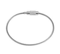 20Pcs Porte-clés en Fil, 15 cm porte-clés en fil d'acier inoxydable Boucle Porte-clés étiquette de Bagage avec serrure à vis pour suspendre des étiquettes de bagages ou des étiquettes d'identification