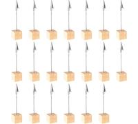 20Pcs Porte Photo, Mémo et Porte-clips Message, Base en Pin Porte Photo Pince avec Pince Crocodile, Porte Photo Sur Pied, Supports Photo pour la Décoration de Bureau, Mariage, Fête, Maison