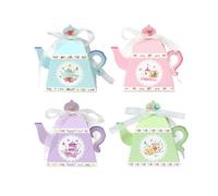 20Pcs Retro Teapot Shape Paper Candy Box Flower Wedding Favor Gift Packaging Boxes With Ribbon Birthday Party Decor Pour Cadeau De Bricolage, FêTe