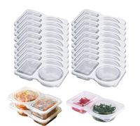 20Pcs Reusable Snack Pack Containers, Double Compartment Snack Containers, Reusable Snack Container, Double Compartment Condiment Container