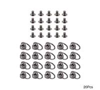20pcs rivet à tête ronde vissé, rivets en cuir rivets à vis avec anneau de traction pour collier en cuir bricolage ceinture sac à main sac à main chaussures, décoration de coque de téléphone(Le noir)
