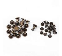 20pcs Rivets Tubulaires Tête Plate Laiton 6.5mm Rivets Capuchon Pour Cuir Artisanat
